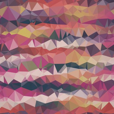 Yüzey şablonu ve parmak izi için kusursuz üçgen desen. Yüksek kalite çizim. Renkli çizgiler canlı modayı takip ediyor. Funk hipster arkaplan veya tekstil için çağdaş grafik kiremit.