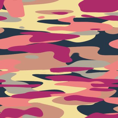 Kusursuz renksiz mutlu kamuflaj baskı için yüzey deseni tasarımına ilham verdi. Yüksek kalite çizim. Rastgele askeri stil soyut şekil tekstil giyim çocuklar ve yetişkinler için basılmayan moda.