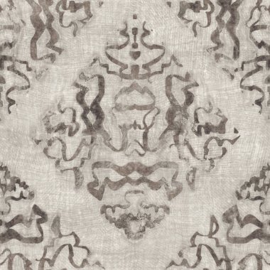 Kusursuz bronz kahverengi, pasaklı kabile nötr halı motifli yüzey dizaynı baskılar için. Yüksek kalite çizim. Sorunlu bohem etnik yineleme örneği. Elle çizilmiş elmas kumaş tasarımı.