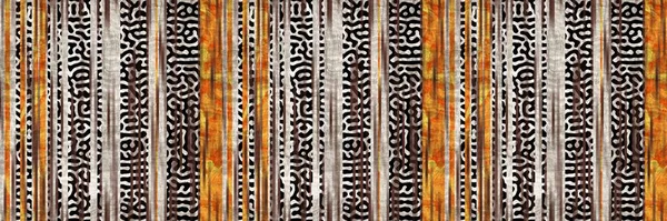 Seamless tribal ethnic stripe grungy border surface pattern design for print. High quality animal fur skin inspired illustration. Faded rug or carpet like cover graphic tile. Thick line textures.