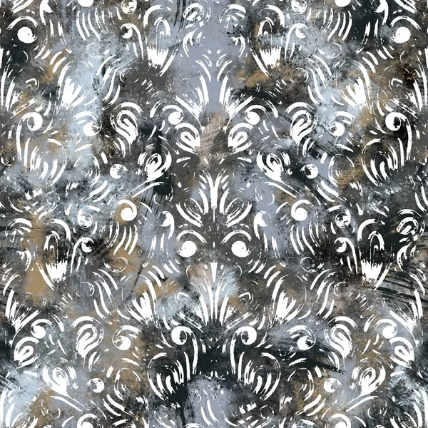 Бесшовный Нейтральный Белый Грандиозный Классический Абстрактный Рисунок Поверхности Печати Высококачественная — стоковое фото