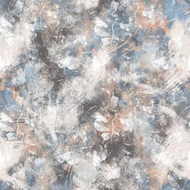 Kusursuz nötr ten ve baskı için beyaz, sıkıntılı, pis motif yüzey deseni tasarımı. Yüksek kalite çizim. Tekstil desenli tekrar parmak izi örneği. Yaşlanmış gri, kirli, soyut çizimler.