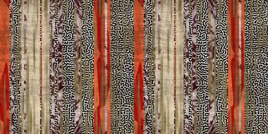 Kusursuz etnik kabile çizgileri. Parmak izi için sınır çizgisi tasarımı. Yüksek kaliteli hayvan kürkü derisi illüstrasyondan esinlenmiştir. Solmuş halı ya da kapak resmi gibi bir halı. Kalın çizgi dokuları.