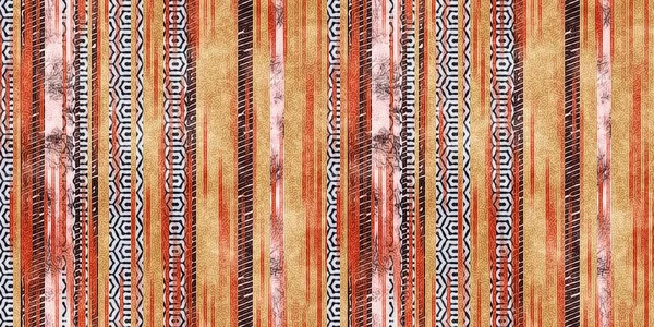 无缝隙的部族条纹粗壮的边界表面图案设计供印刷用 高质量的例证 用毛毯或地毯制成的覆盖图形瓷砖 充满有趣地质结构的厚重线条 — 图库照片