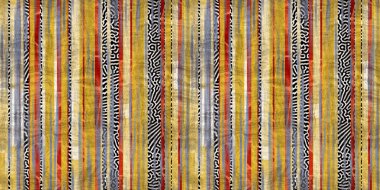 Kusursuz etnik kabile çizgileri. Parmak izi için sınır çizgisi tasarımı. Yüksek kaliteli hayvan kürkü derisi illüstrasyondan esinlenmiştir. Solmuş halı ya da kapak resmi gibi bir halı. Kalın çizgi dokuları.