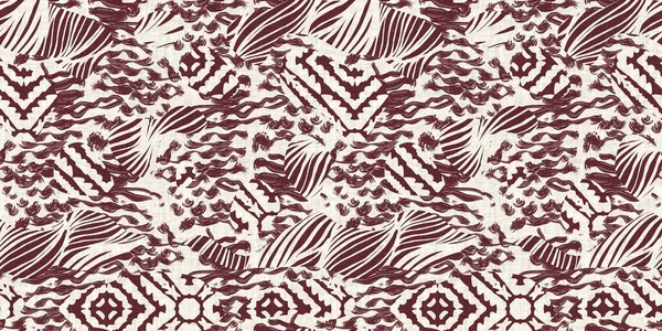 Seamless Two Tone Hand Drawn Brushed Effect Pattern Border Swatch — Stock Photo, Image