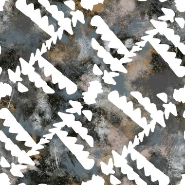 Parmak izi için kusursuz nötr ve beyaz grungy klasik soyut yüzey desenli tasarım. Yüksek kalite çizim. Tek renkli dünya tasarımı beyaz desenli kaplama. Grafik örneklerini tekrarla