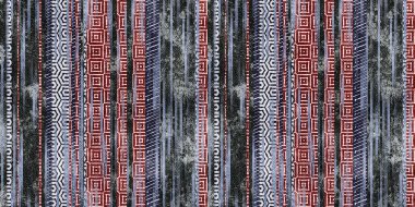 Kusursuz etnik kabile çizgileri. Parmak izi için sınır çizgisi tasarımı. Yüksek kalite çizim. Solmuş halı ya da kapak resmi gibi bir halı. İlginç coğrafi dokularla dolu kalın çizgiler.