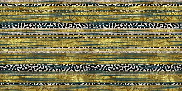 无缝隙的部族条纹粗壮的边界表面图案设计供印刷用 高品质的动物毛皮启发了插图 用毛毯或地毯制成的覆盖图形瓷砖 厚线条纹理 — 图库照片