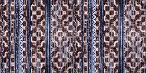 Bezešvé Kmenové Etnické Pruhy Grungy Border Surface Pattern Design Pro — Stock fotografie