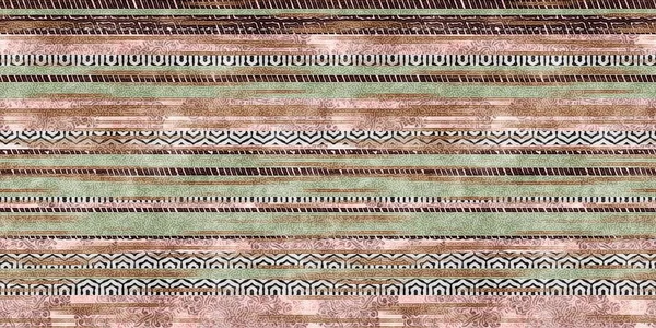 Seamless Tribal Ethnic Stripe Grungy Border Surface Pattern Design Print — Stock Photo, Image