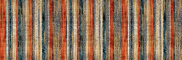 Seamless Tribal Ethnic Stripe Grungy Border Surface Pattern Design Print — Stock Photo, Image