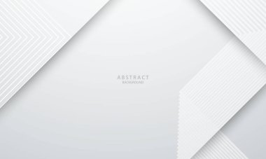 Dinamik ve soyut beyaz arkaplan posteri. teknoloji ağı Vektör illüstrasyonu.