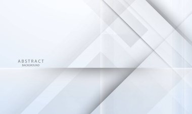 Dinamik ve soyut beyaz arkaplan posteri. teknoloji ağı Vektör illüstrasyonu.