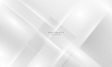 Dinamik ve soyut beyaz arkaplan posteri. teknoloji ağı Vektör illüstrasyonu.