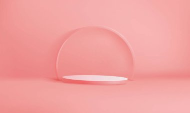 Ürün sunumu için pembe geometrik formlar. Vektör