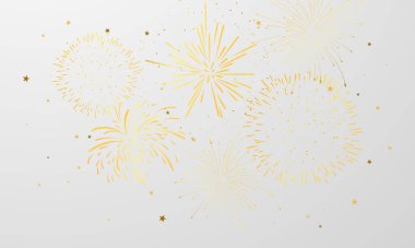 Havai fişek altınla kutlama şablonu. Lüks tebrik kartı.