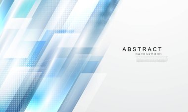 Dinamik ve soyut beyaz arkaplan posteri. teknoloji ağı Vektör illüstrasyonu.