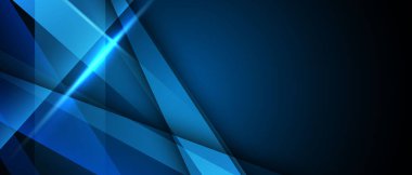 Dinamik ve soyut mavi arkaplan posteri. teknoloji ağı Vektör illüstrasyonu.