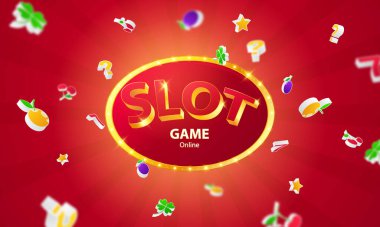 İnternetteki kumarhane. Büyük ikramiye çerçevesi, kumar makinesi, kumarhane fişleri kumar için uçan gerçekçi jetonlar, rulet ya da poker için para,