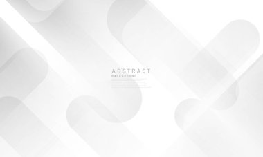 Dinamik ve soyut beyaz arkaplan posteri. teknoloji ağı Vektör illüstrasyonu.