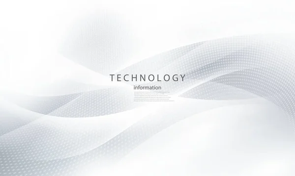Cartel Fondo Blanco Abstracto Con Dinámica Tecnología Red Vector Ilustración — Vector de stock