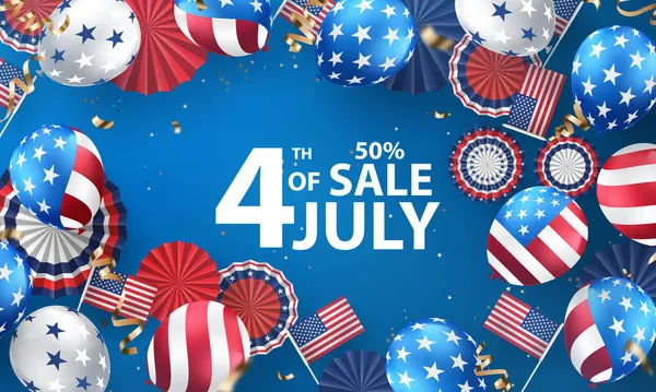 Frohe Feiertage Juli Hintergrund Der Feierlichkeiten Zum Unabhängigkeitstag Der Usa — Stockvektor