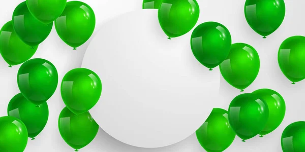 Yeşil Renkli Balonları Olan Bir Kutlama Partisi Afişi Satış Vektörü — Stok Vektör