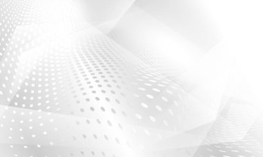 Dinamik ve soyut beyaz arkaplan posteri. teknoloji ağı Vektör illüstrasyonu.
