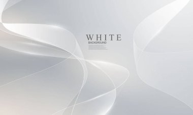 Dinamik ve soyut beyaz arkaplan posteri. teknoloji ağı Vektör illüstrasyonu.