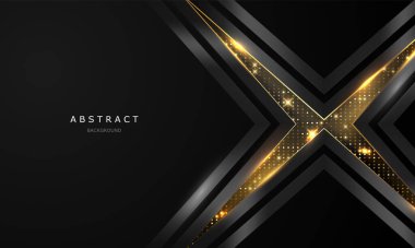 Soyut bir arka planda, VIP dinamiği olan siyah bir afişin güzelliği..