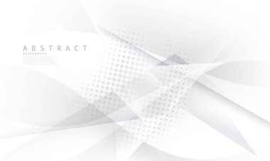 Soyut beyaz arkaplan ve vektör biçiminde dinamik teknolojik iş ağı illüstrasyonuna sahip bir poster.