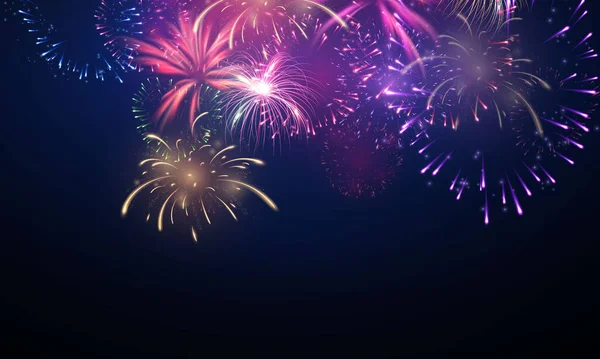Feuerwerk Und Weihnachten Motto Feier Party 2022 Frohes Neues Jahr — Stockvektor
