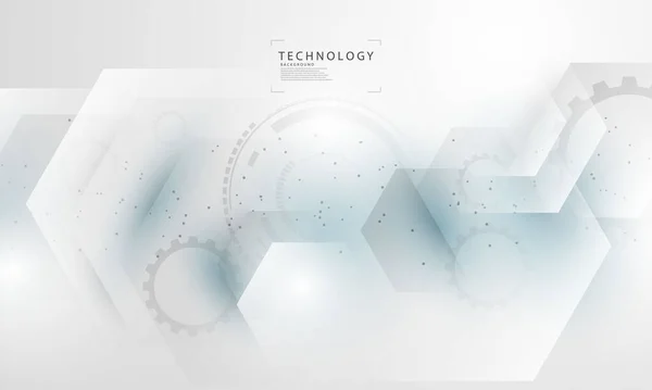 ダイナミックな白い背景ポスター テクノロジーネットワーク ベクターイラスト — ストックベクタ