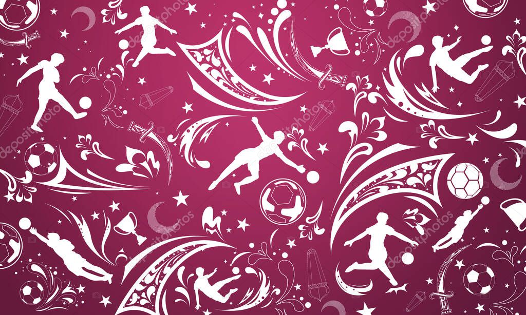Football world cup Background for banner, soccer championship 2022 in Qatar