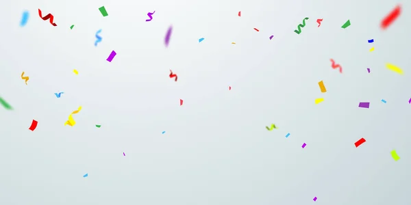 Modelo Fundo Celebração Com Confetes Fitas Coloridas — Vetor de Stock