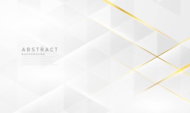 Soyut beyaz ve gri arkaplan ve muhteşem altın çizgili dekorasyon.