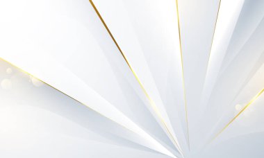 Soyut beyaz ve gri arkaplan ve muhteşem altın çizgili dekorasyon.