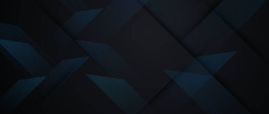 Soyut siyah mavi desen ve dinamik arkaplan posteri. Vektör biçiminde resimleme.