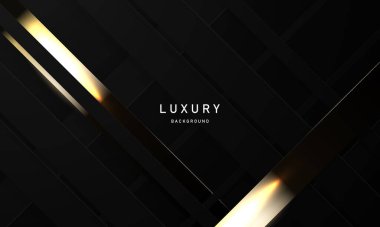 Soyut arka planda, dinamik ve lüks siyah altın posterin ihtişamı.