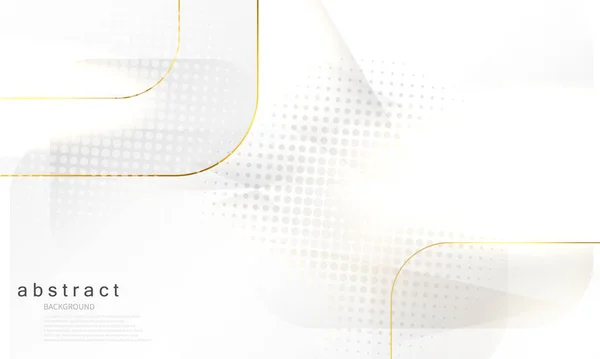 Abstract Witte Grijze Achtergrond Met Prachtige Gouden Lijn Decoratie — Stockvector