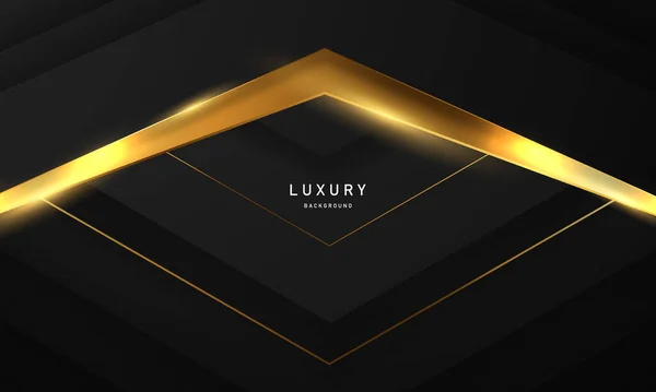 Splendor Luxury Black Gold Poster Abstract Background Dynamic — Stock Vector