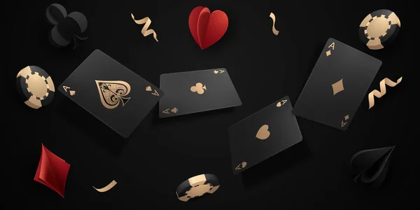 Kart oynuyorum. Poker el kumarhanesi fişleri kumar, rulet ya da poker için para kazanmak.,