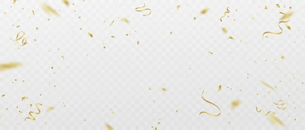Modèle Fond Célébration Avec Des Confettis Des Rubans Carte Riche — Image vectorielle