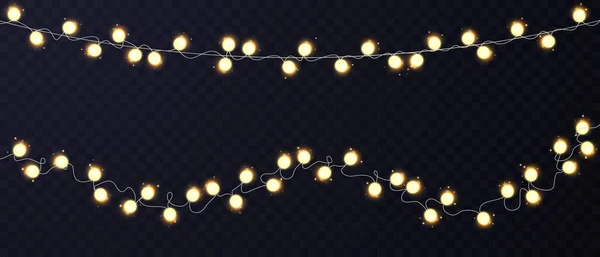 黑色背景下圣诞彩灯的抽象装饰 — 图库矢量图片