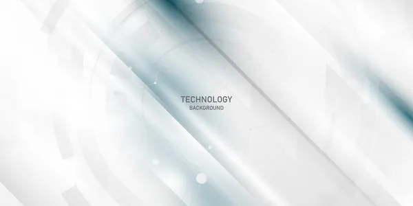 Abstraktes Blau Weißes Hintergrundposter Mit Dynamischer Technologie Netzwerkvektorillustration — Stockvektor