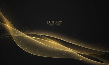 Soyut arkaplanda lüks siyah altın posterinin ihtişamı