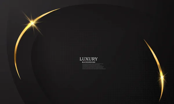 豪華な黒と金のポスターの素晴らしさダイナミックな抽象的な背景 — ストックベクタ