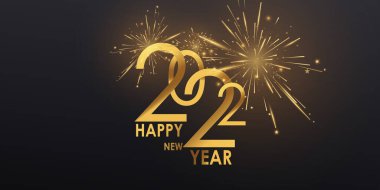 2022 Mutlu Yıllar Altın zemin ve Noel temalı kutlama partisi afişi ve kartları.