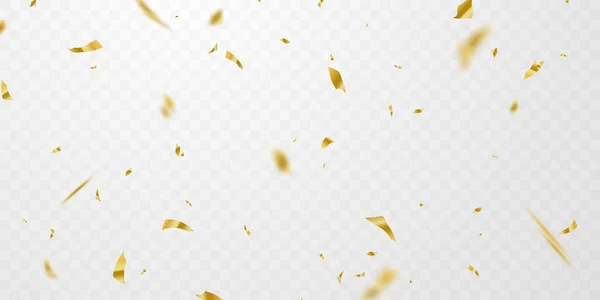 Feierliche Hintergrundvorlage Mit Konfetti Und Goldenen Bändern Luxus Grußkarte — Stockvektor